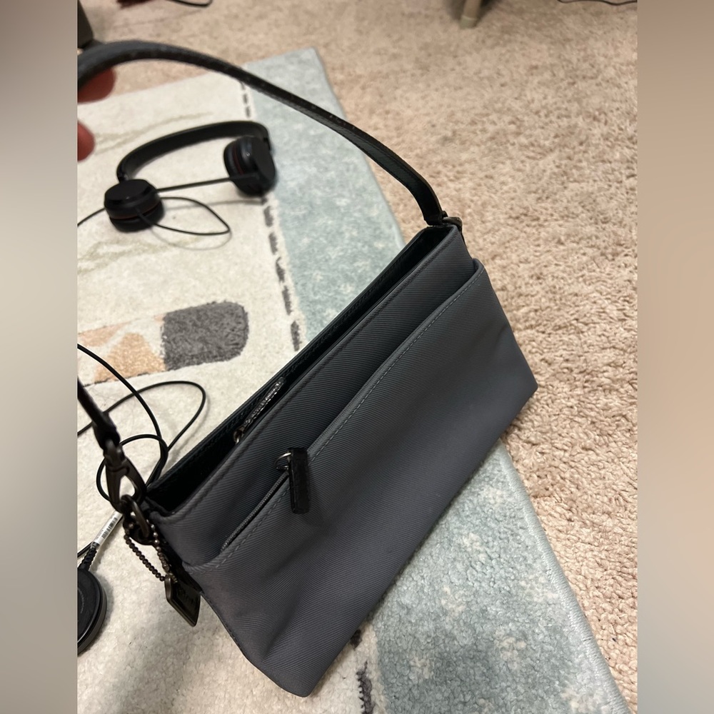 Rare coach bag canvas and leather 9.5” by 5”